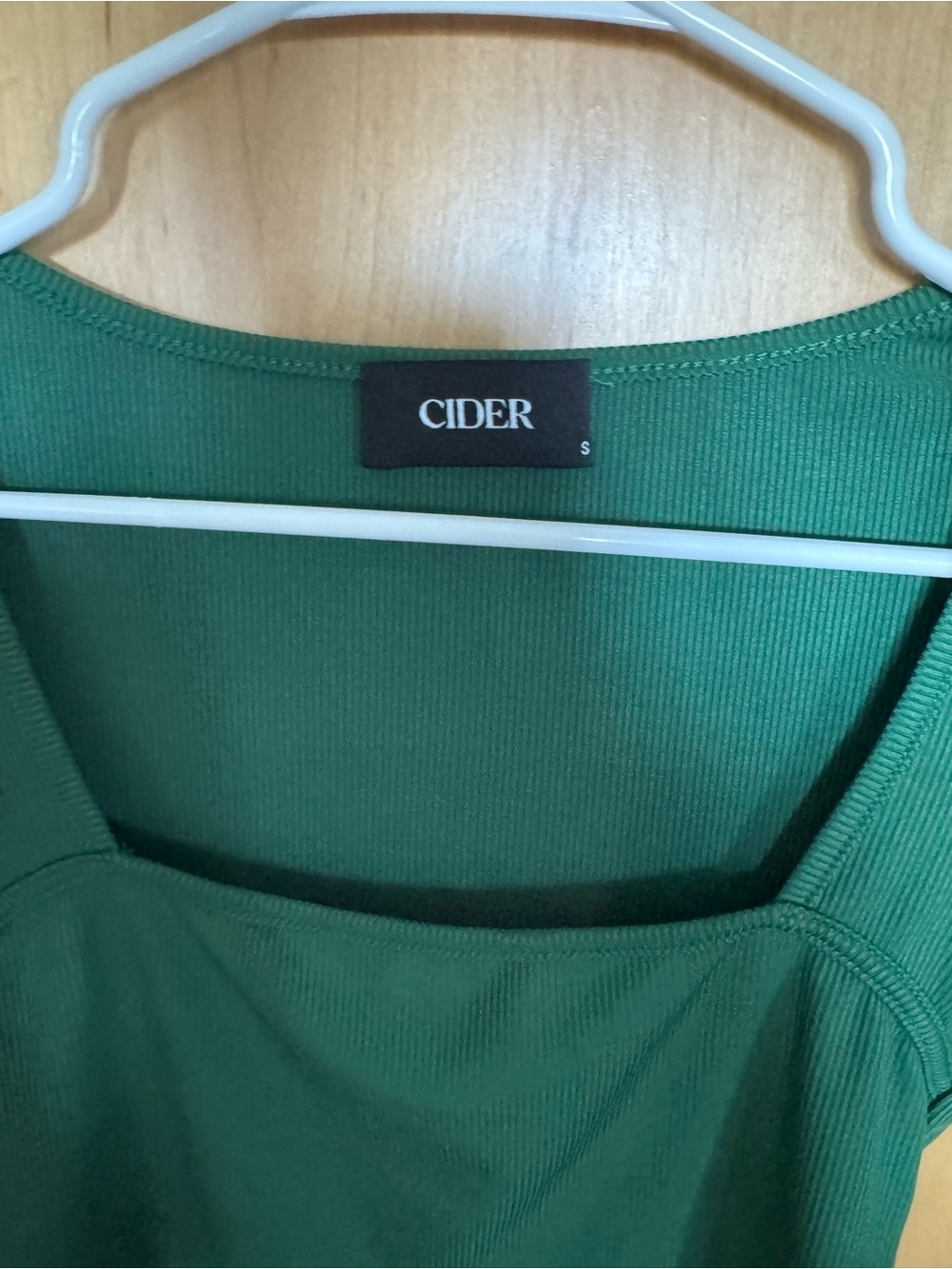 Cider Deep Green Square Neck Long Sleeve Crop Top - Picture 2 of 3